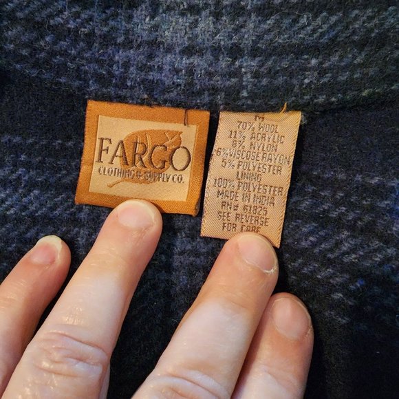 Fargo Clothing Supply Co Mens Wool Jacket Vintage Size Medium 1990's - Picture 3 of 3